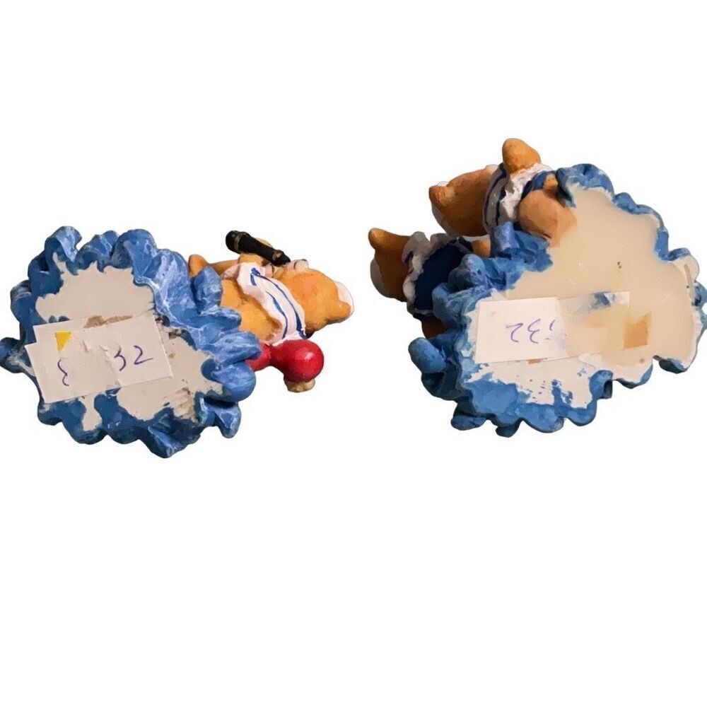 Sailor Bears Ship Wheel Anchor Set of 2 Nursery Decoration Resin Figurines - Picture 4 of 6